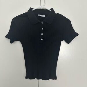 Zara Black Collared Shirt